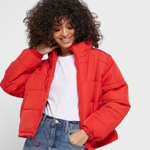Bright Red Puffer Jacket